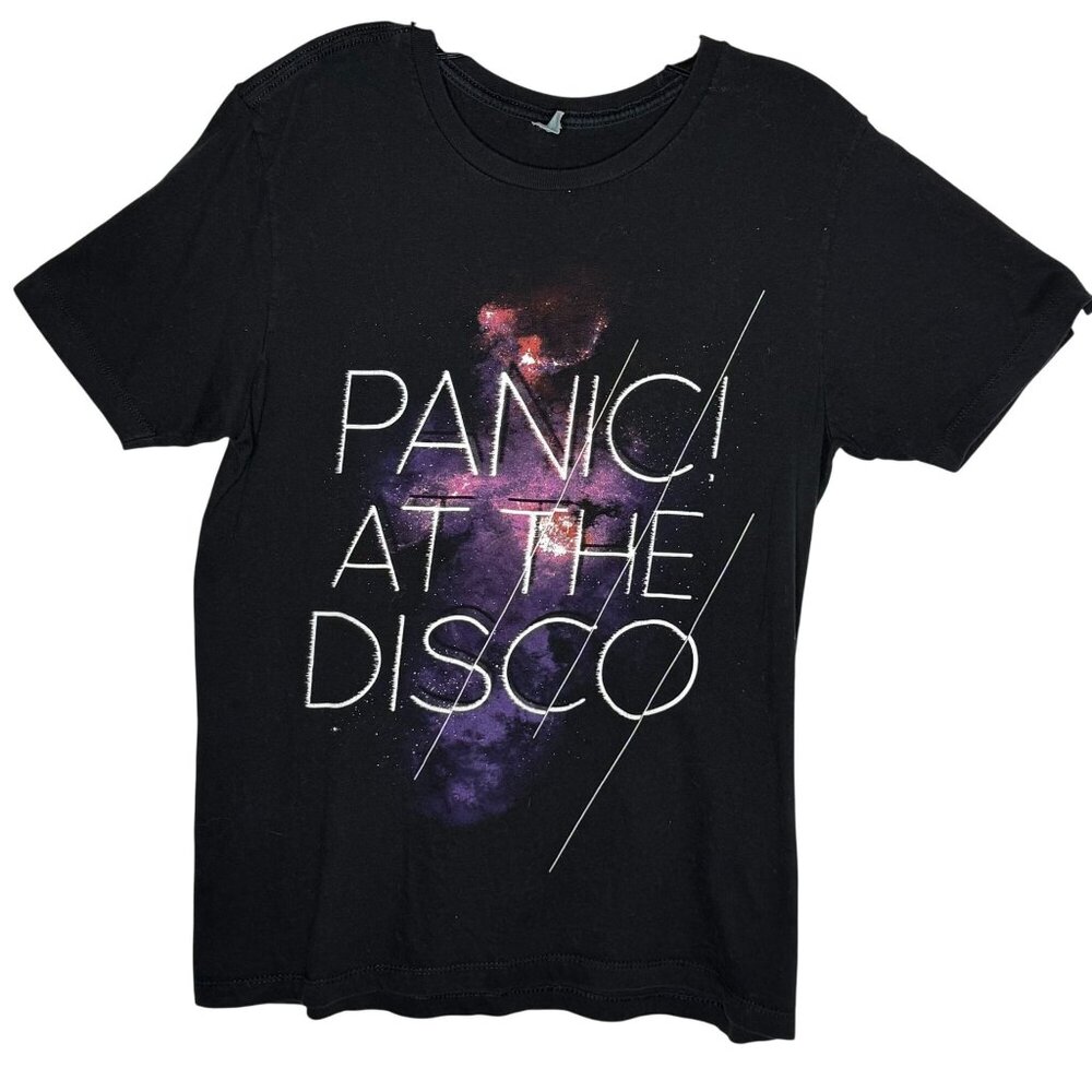 Panic! At The Disco Black Graphic T-Shirt Size M Cotton Galaxy Pacific Band Tee
